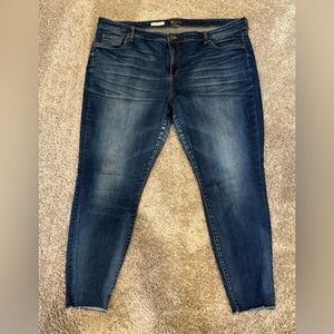 Kut from the Kloth Blue Skinny Jeans with Stretch ankle 22w plus size
